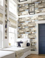 Colorful Coastal Shiplap Peel and Stick Removable Wallpaper