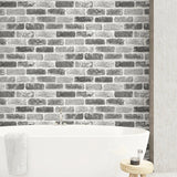 Gray Washed Brick Peel and Stick Removable Wallpaper