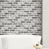 Gray Washed Brick Peel and Stick Removable Wallpaper