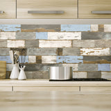 Colorful Coastal Shiplap Peel and Stick Removable Wallpaper