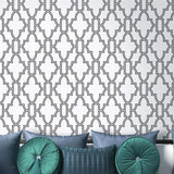 Black and White Tile Trellis Peel and Stick Removable Wallpaper