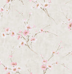 AI41601 pink silk road floral wallpaper from the Koi collection by Seabrook Designs