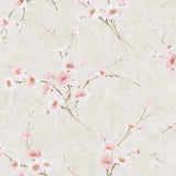 AI41601 pink silk road floral wallpaper from the Koi collection by Seabrook Designs