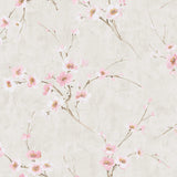 AI41601 pink silk road floral wallpaper from the Koi collection by Seabrook Designs