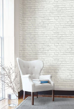 Vintage White Brick Peel and Stick Removable Wallpaper