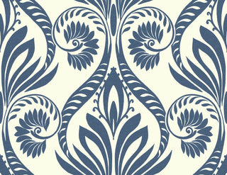 TA21002 bonaire retro damask wallpaper from the Tortuga collection by Seabrook Designs