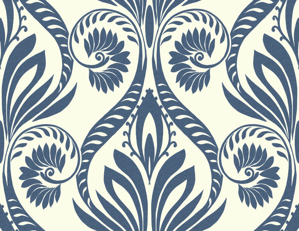 TA21002 bonaire retro damask wallpaper from the Tortuga collection by Seabrook Designs