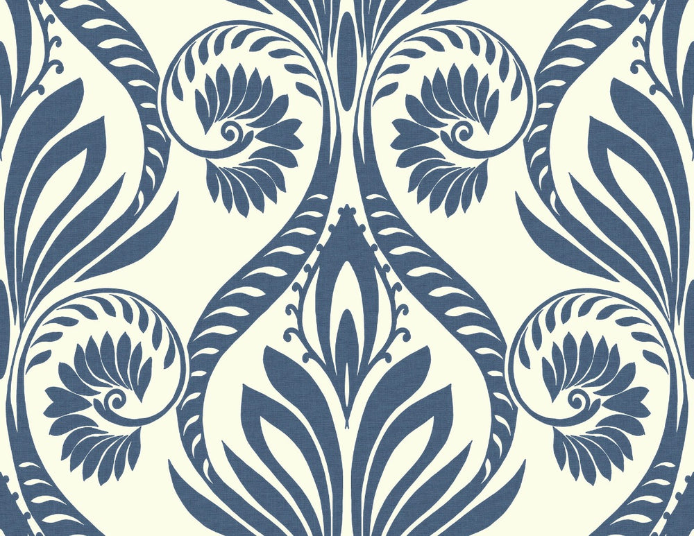 TA21002 bonaire retro damask wallpaper from the Tortuga collection by Seabrook Designs