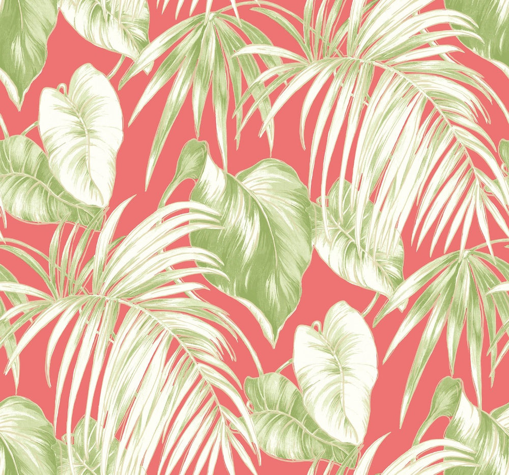 TA21601 dominica tropical leaf wallpaper from the Tortuga collection by Seabrook Designs