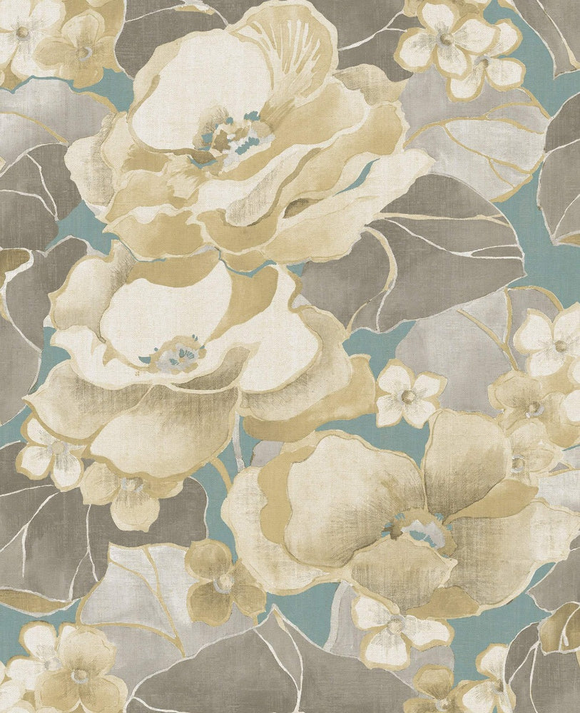 NE50502 Adorn floral wallpaper from the Nouveau Luxe collection by Seabrook Designs