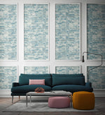 MW30402 Guttenberg stuccoed brick faux wallpaper decor from the Metalworks collection by Seabrook Designs