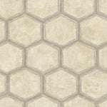 MW31505 Wright geometric hexagon wallpaper from the Metalworks collection by Seabrook Designs