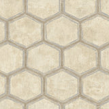MW31505 Wright geometric hexagon wallpaper from the Metalworks collection by Seabrook Designs