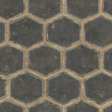 MW31500 Wright geometric hexagon wallpaper from the Metalworks collection by Seabrook Designs