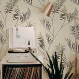 SD00504NZ Adra bamboo leaves botanical wallpaper decor