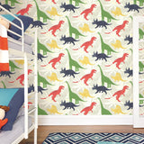 FA40001 pack party dinosaur kids wallpaper from the Playdate Adventure collection by Seabrook Designs