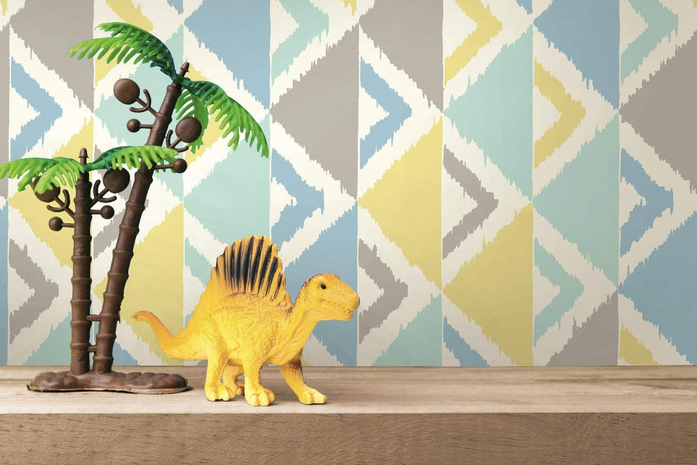 FA40212 dino peak striped wallpaper decor from the Playdate Adventure by Seabrook Designs