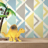FA40212 dino peak striped wallpaper decor from the Playdate Adventure by Seabrook Designs