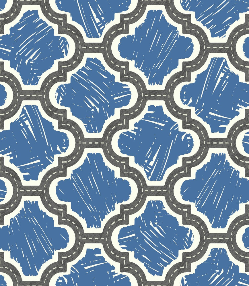 Seabrook Designs Playdate Adventure Racetrack Ogee Kids Wallpaper