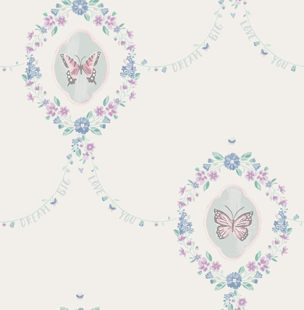 FA41409 flutter butterfly kids wallpaper from the Playdate Adventure collection by Seabrook Designs