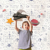 DA60700 rocket ship kids wallpaper decor from the Day Dreamers collection by Seabrook Designs