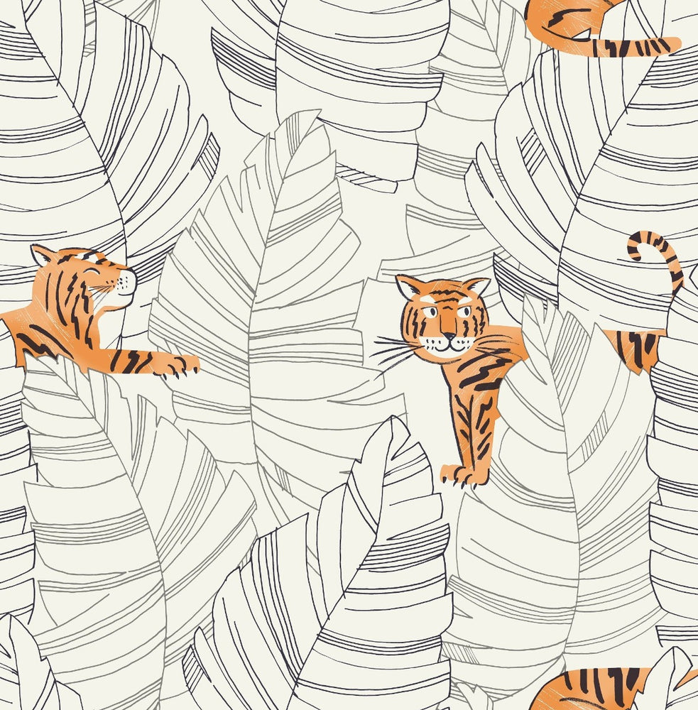 DA61200 hiding tigers animal wallpaper from the Day Dreamers collection by Seabrook Designs
