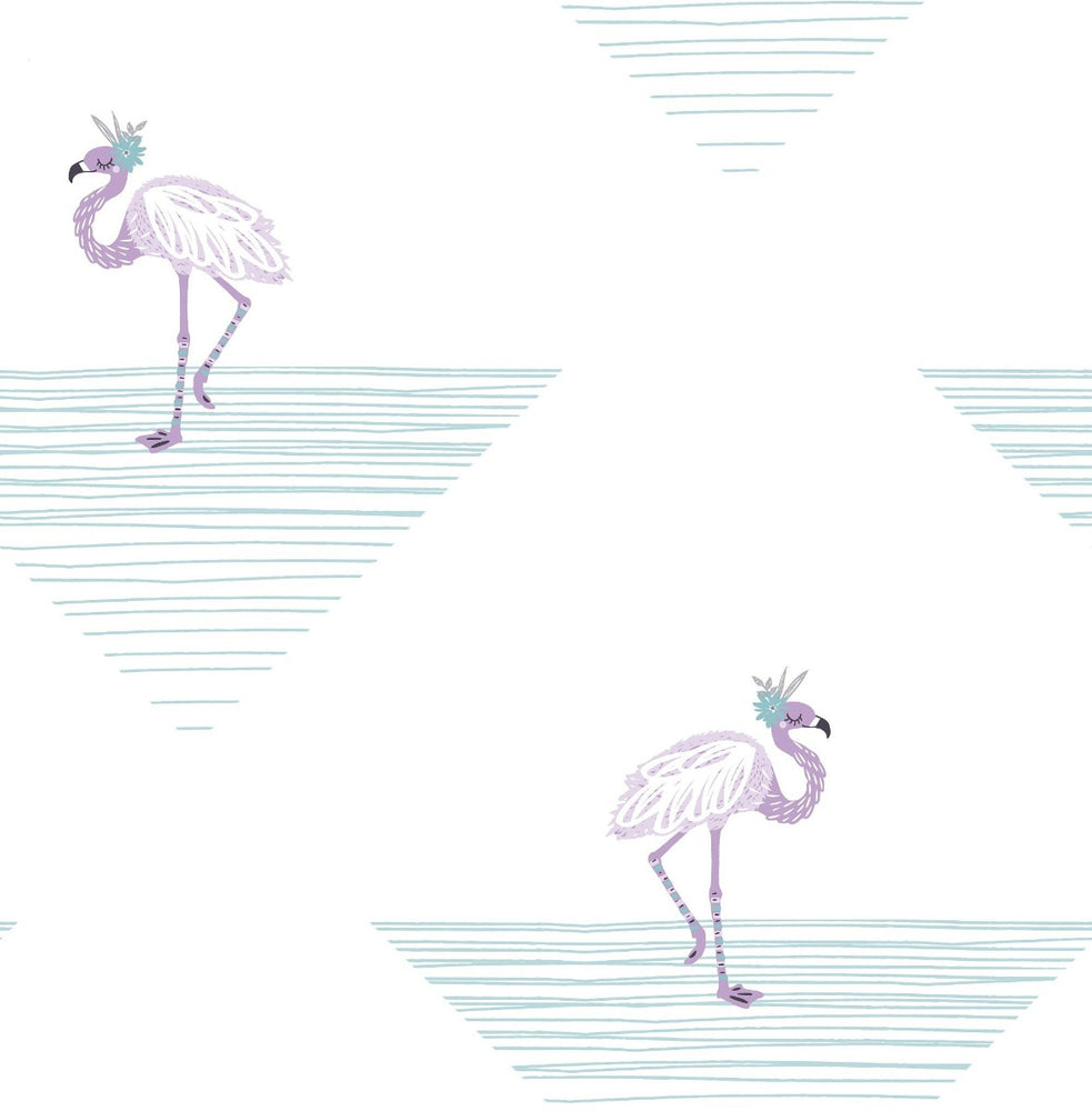 DA61709 dancing flamingos kids wallpaper from the Day Dreamers collection by Seabrook Designs