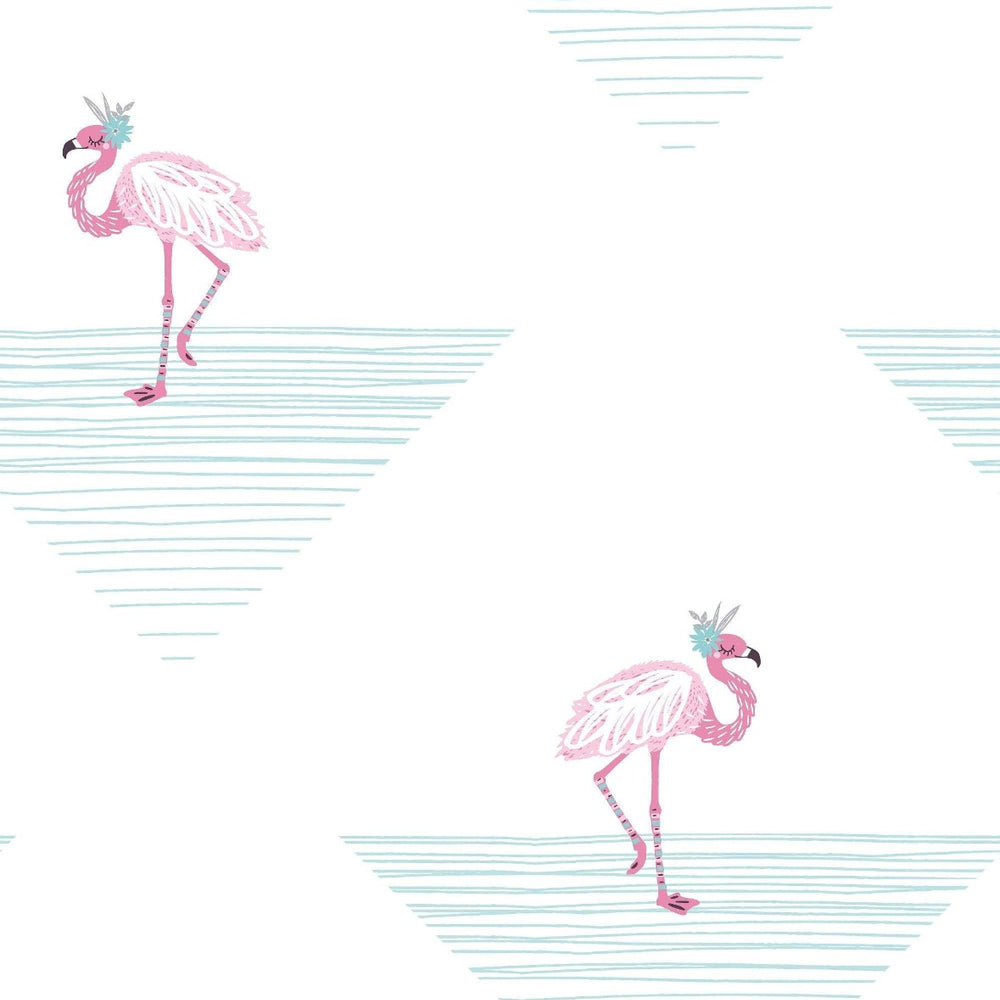 DA61701 dancing flamingos kids wallpaper from the Day Dreamers collection by Seabrook Designs