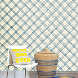 Plaid wallpaper FA42502 nursery from the Playdate Adventure collection by Seabrook Designs
