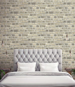 Distressed Faux Neutral Brick Peel and Stick Removable Wallpaper