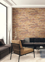 Red Faux Rustic Brick Peel and Stick Removable Wallpaper