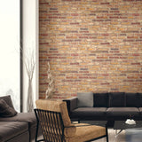 Red Faux Rustic Brick Peel and Stick Removable Wallpaper
