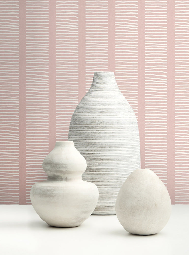MB30411 vases coastline striped wallpaper from the Beach House collection by Seabrook Designs