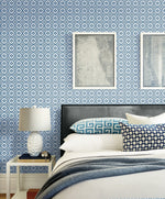 Beach House Blue Coastal Tile Unpasted Wallpaper