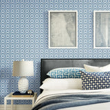 Beach House Blue Coastal Tile Unpasted Wallpaper