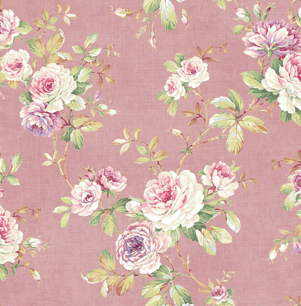 RG61401 floral trail wallpaper from the Garden Rose collection by Seabrook Designs