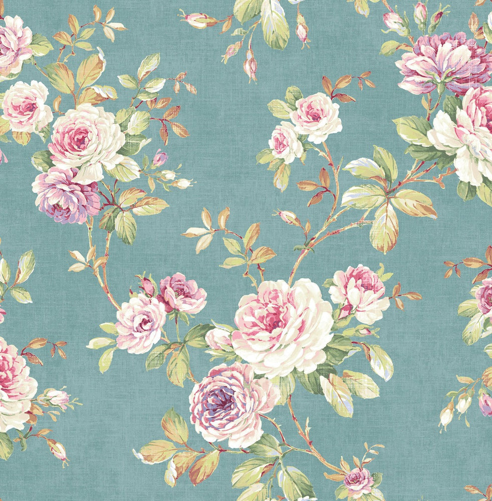 RG61402 floral trail wallpaper from the Garden Rose collection by Seabrook Designs