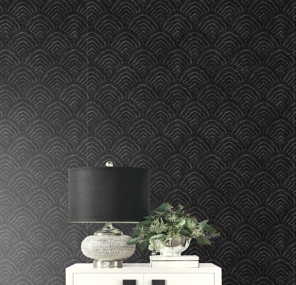 AI41500 confucius scallop wallpaper decor from the Koi collection by Seabrook Designs