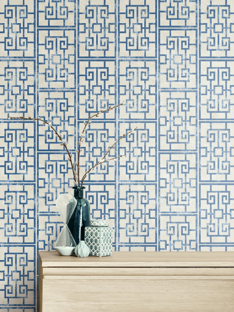 
                  
                    AI40202 Dynasty lattice geometric wallpaper decor from the Koi collection by Seabrook Designs
                  
                