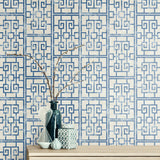 AI40202 Dynasty lattice geometric wallpaper decor from the Koi collection by Seabrook Designs