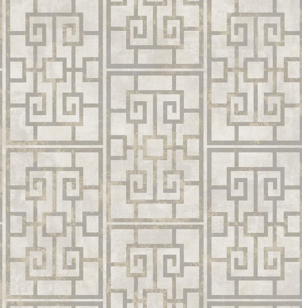AI40208 Dynasty lattice geometric wallpaper from the Koi collection by Seabrook Designs