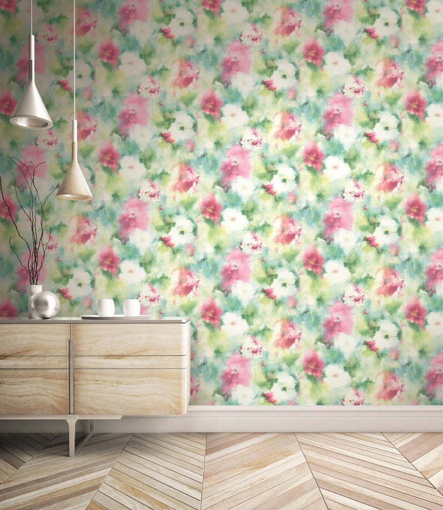 AH40901 watercolor floral wallpaper from the L'atelier de Paris collection by Seabrook Designs