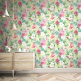 AH40901 watercolor floral wallpaper from the L'atelier de Paris collection by Seabrook Designs