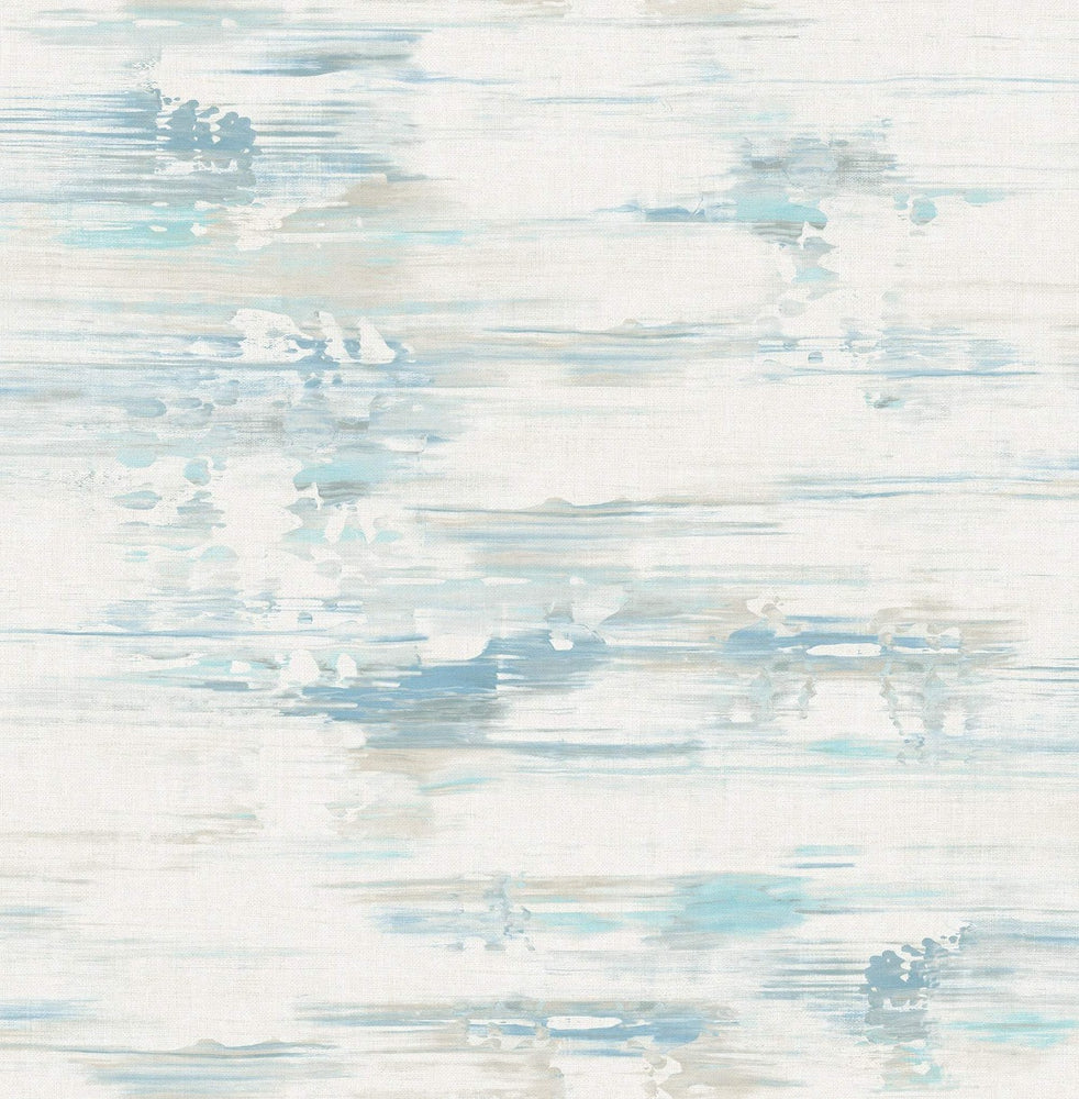 AH41102 blue abstract brushstroke wallpaper from the L'Atelier de Paris collection by Seabrook Designs