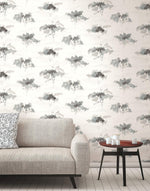AH40700 watercolor trees botanical wallpaper living room from the L'Atelier de Paris collection by Seabrook Designs