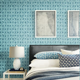 AH40602 shibori geometric wallpaper bedroom from the L'Ateler de Paris collection by Seabrook Designs