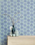 AH41302 shibori blossoms botanical wallpaper decor from the L'Atelier de Paris collection by Seabrook Designs