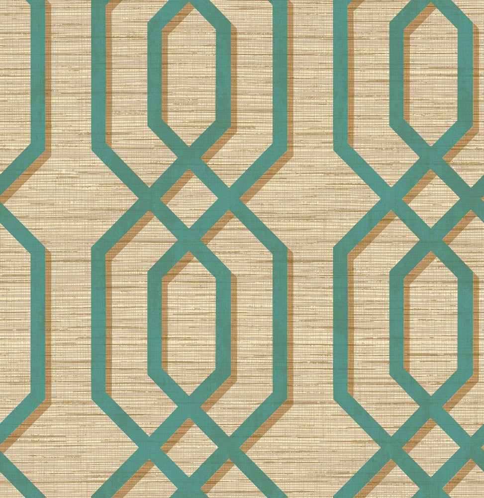 GT21204 Topaz trellis geometric wallpaper from the Geo collection by Seabrook Designs