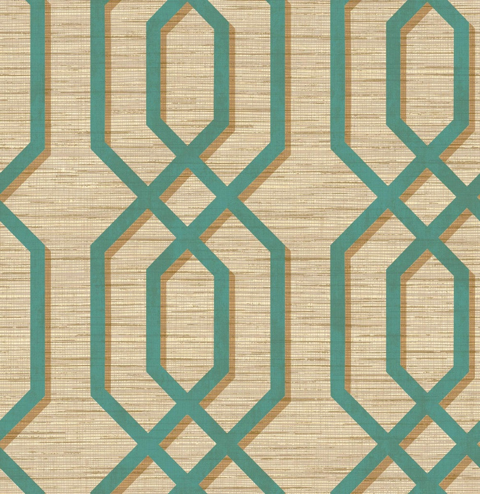 GT21204 Topaz trellis geometric wallpaper from the Geo collection by Seabrook Designs