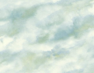 AH41402 green cloudy faux abstract wallpaper from the L'Atelier de Paris collection by Seabrook Designs